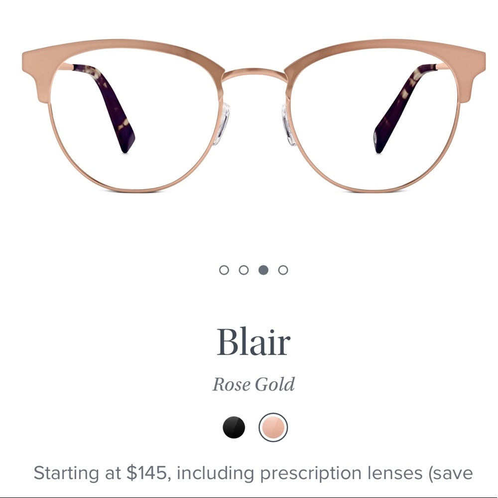 Warby Parker Blair Glasses Rose Gold M width
